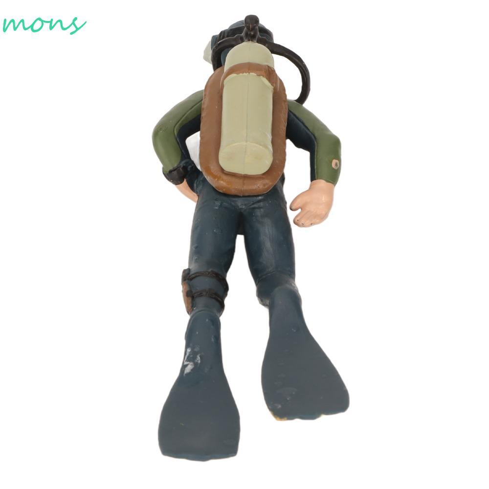 MONS ถังปลา Diver เครื่องประดับ, ว่ายน้ําท่าทาง Dark Blue Aquarium Floating Diver,ลอยจําลองประณีตออก