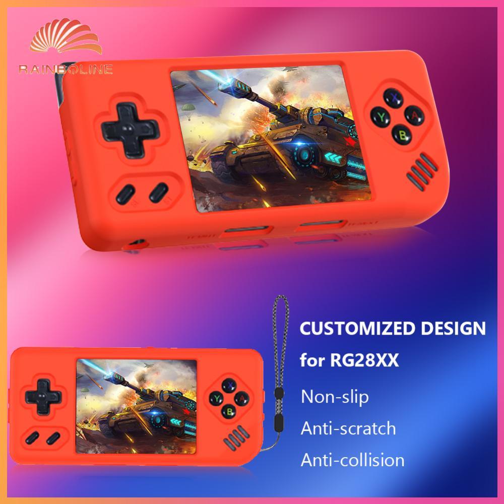 เคสซิลิโคนแบบนุ่มป้องกันรอยขีดข่วนพร้อมเชือกเส้นเล็กสําหรับ ANBERNIC RG28XX 2.83 นิ้ว