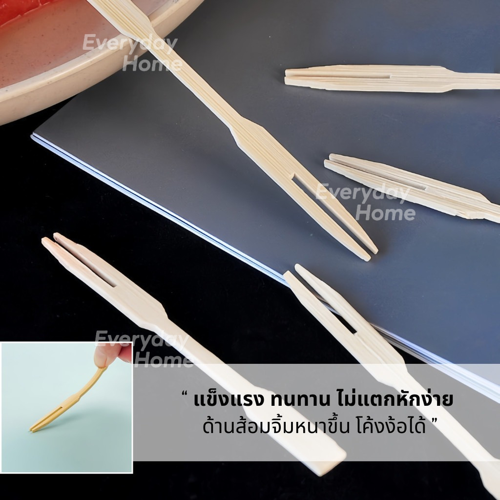 100 ชิ้นต่อถุง ส้อมจิ้มผลไม้ แท่งไม้ไผ่ผลไม้ ส้อมขนม 9 ซม. ใช้แล้วทิ้งสะดวกต่อการใช้งาน - รูปที่ 2