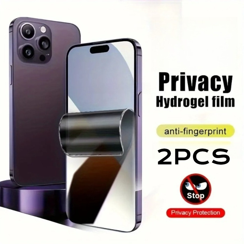 2 ชิ้น Anti Blue Light Soft Hydrogel ฟิล์มสําหรับ Apple iPhone 14 Plus Pro Max Anti Spy ความเป็นส่วนตัวและ HD ป้องกันหน้าจอสําหรับ Apple iPhone 13 12 Mini Pro Max Matte Frosted ฟิล์ม