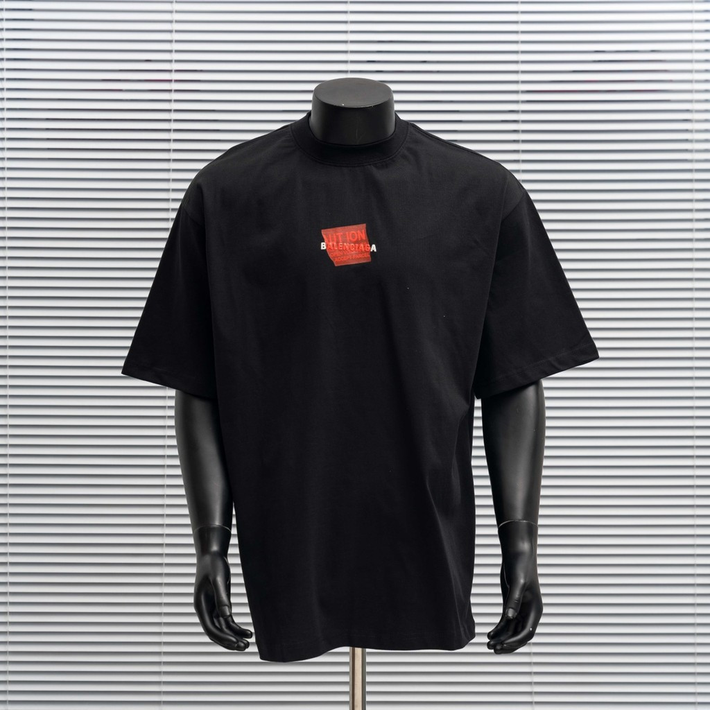 เสื้อยืดคอลุยส์แขนสั้น BAL * ENCIAGA STAR แบบกีฬาสมัยใหม่อักษรสีคมชัด สำหรับใส่กลางแจ้ง W19Q