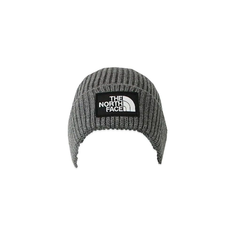 The North Face TNF Logo Box Cuffed Beanie Medium Grey Heather Unused