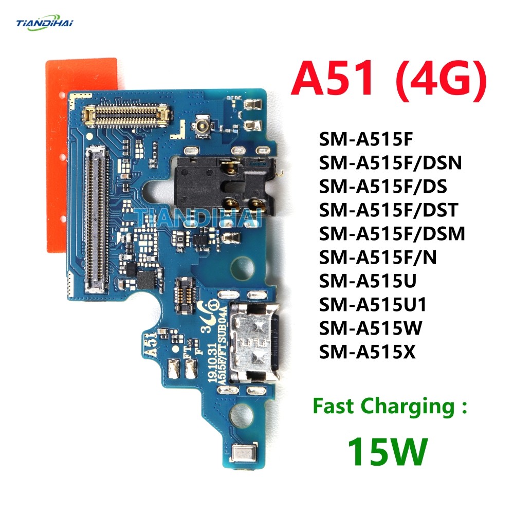 สําหรับ Samsung Galaxy A51 4G A515 A515F USB ชาร์จ Dock พอร์ต Connector Charger ประเภท C ปลั๊ก Mic F