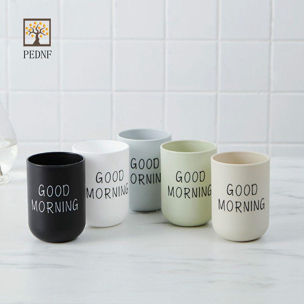 PEDNF ซักผ้าถ้วยห้องครัวทนความร้อนดื่มเพื่อสุขภาพสําหรับน้ําผลไม้นมแบบพกพาพลาสติกสไตล์นอร์ดิก C0ffee