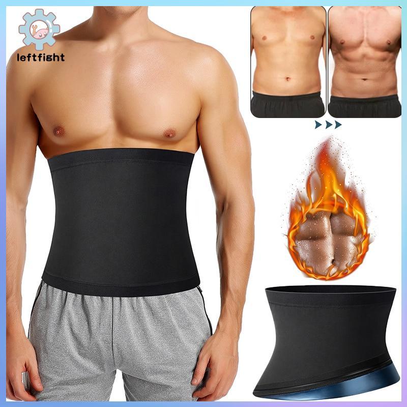 LEFT Mens Abdomen Reducer ซาวน่า Body Shaper ฟิตเนสเหงื่อ Trimmer เข็มขัดเอวเทรนเนอร์ Belly Slimming Shapewear เทรนเนอร์เอวรัดตัว GHT
