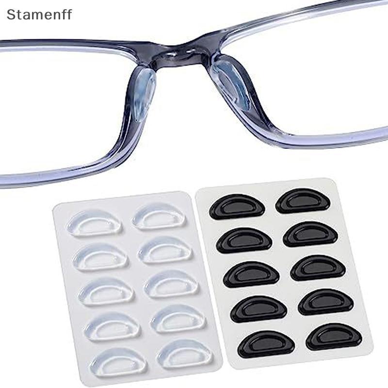 แผ่นรองจมูกซิลิโคนนุ่ม Anti-Slip สำหรับแว่นตาและแว่นตากันแดดน่าสวมใส่ 5 คู่ (สีขาว)