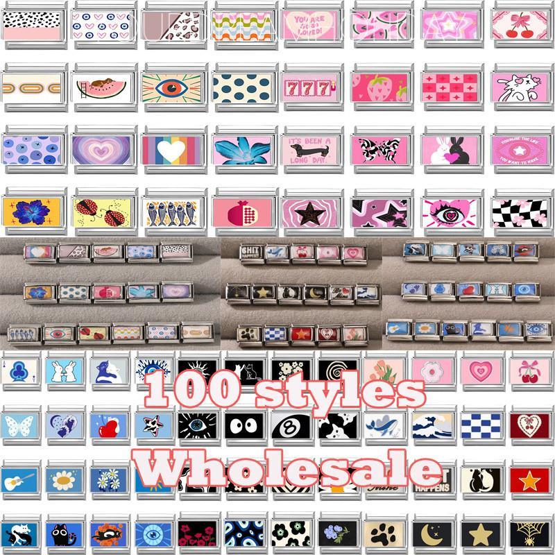 ใหม่ Creative Whale Words ผีเสื้อ Star Heart Italian Charm Links Fit 9 มม.สร้อยข้อมือสแตนเลสผู้หญิง DIY ทําเครื่องประดับของขวัญ
