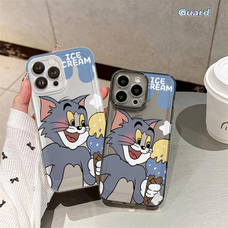 Tom creamiPhone 11 12 13 14 15 16 Pro X XR XS Max 7Plus 8Plus เคสใส-GD