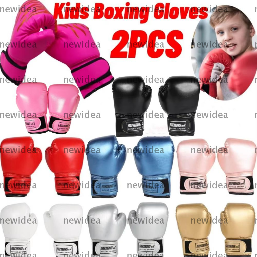 NEWIDEA 2pcs นวมชกมวยเด็ก, หนัง PU Punching Bag MMA Fighting Gloves, เด็กสําหรับเด็กเด็กการฝึกอบรม P