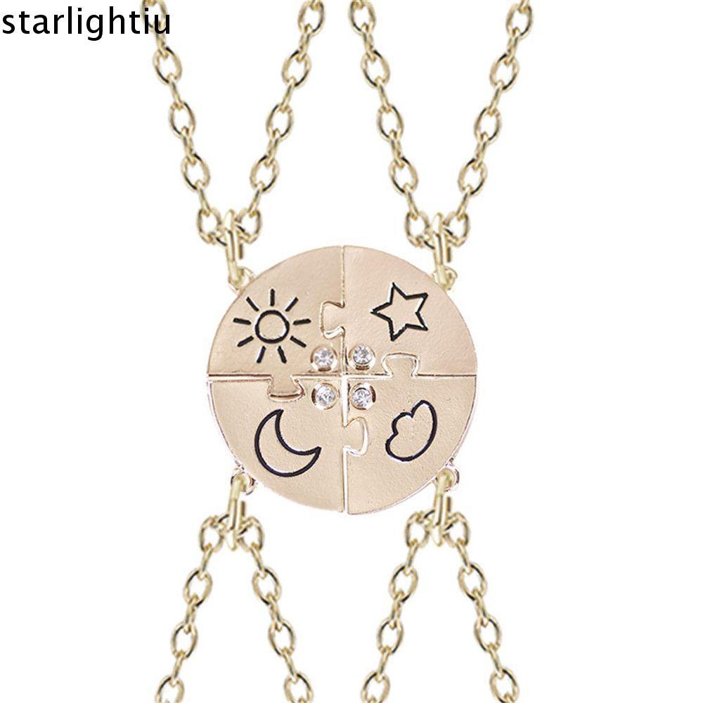 ชุดสร้อยคอมิตรภาพ 4 PCS เครื่องประดับสำหรับคู่เพื่อนสนิท ชายและหญิง
