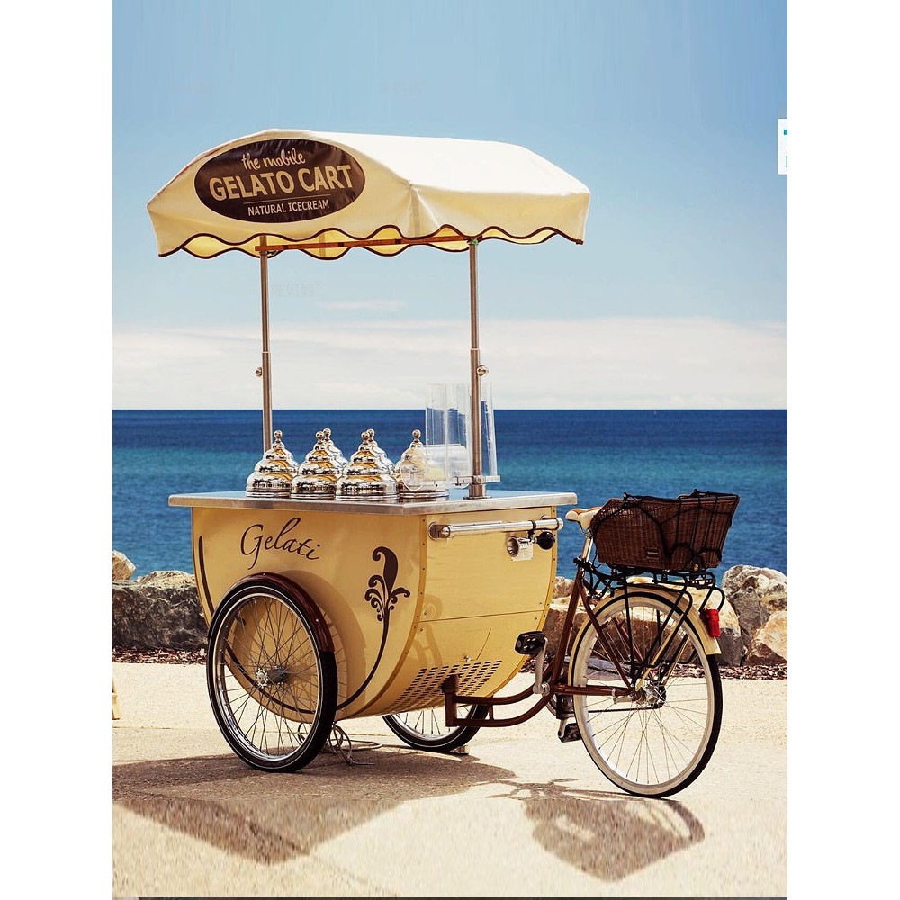 กิจกรรมกลางแจ้ง Meichen รถเข็นรับประทานอาหาร Jingzone Market Camping Snacks รถสามล้อ Influencer Holi