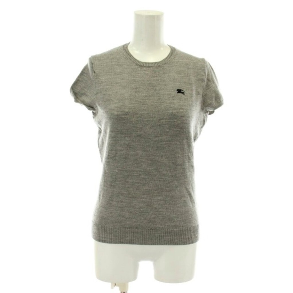 BURBERRY BLUE LABEL Tshirt Knit wool gray Short sleeves Direct from Japan Secondhand