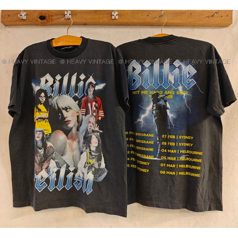 Billie Eilish Australia Tour Bio Washed เสื้อทัวร์ เสื้อวินเทจ heavy vintage shirt