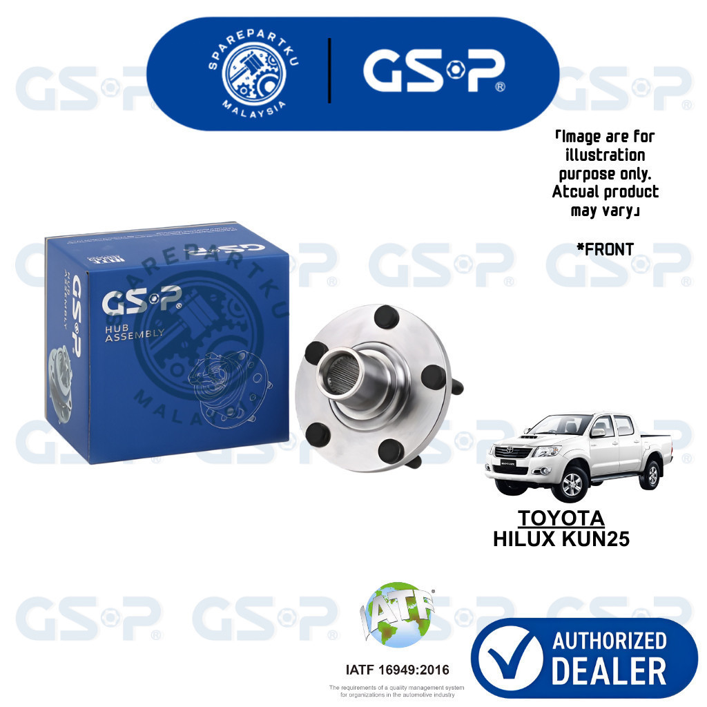 GSP FRONT WHEEL HUB BEARING สําหรับ TOYOTA HILUX KUN25 HUB เท่านั้น (AUTO/MANUAL) GSP WHEEL HUB BEAR