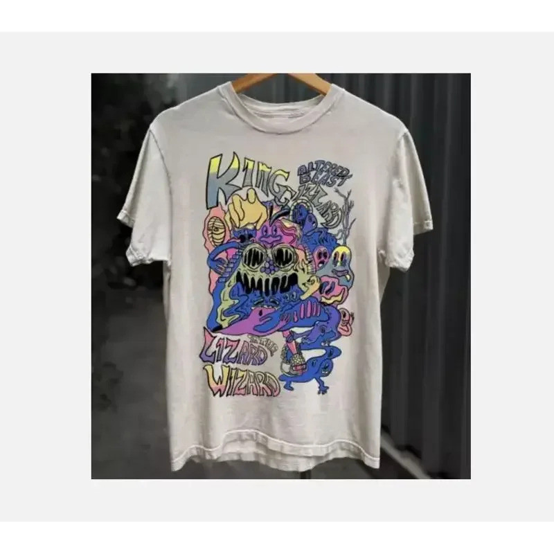 เสื้อยืดวง Rare King Gizzard and the Lizard Wizard ผ้าคอตตอน ไซส์ S ถึง 5XL