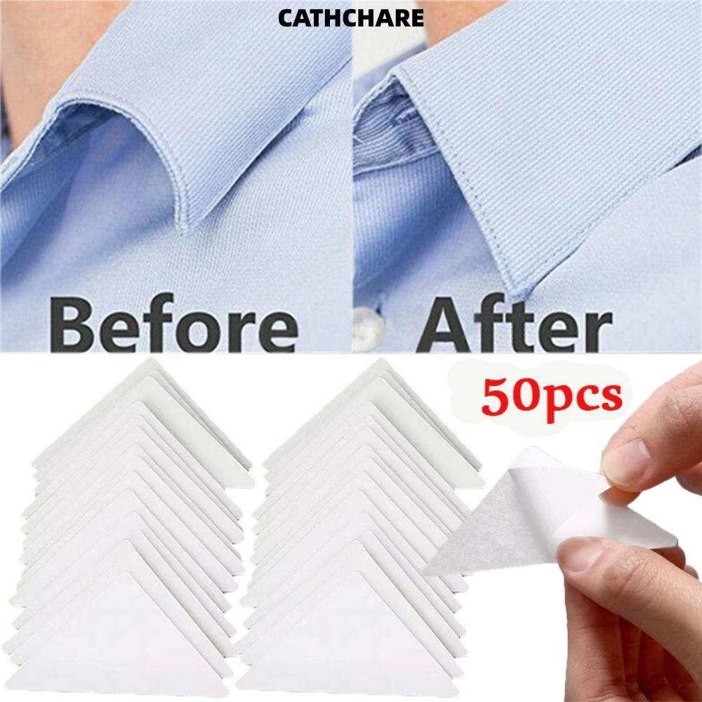 กาวคอคงที่ 50 pcs PVC สำหรับเสื้อ ผู้หญิงและผู้ชาย ไม่หลุดร่วง