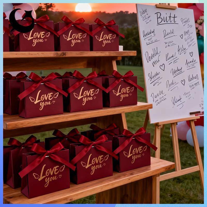 [FIREFLY1] 10 ชิ้นช็อกโกแลต Paaging กล่องเหมาะสําหรับ Wedding Candies และวันวาเลนไทน์ Love Wings กล่