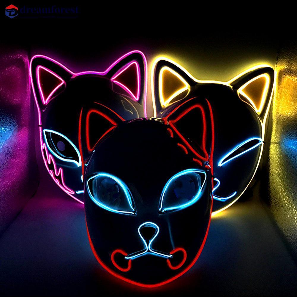 DFS LED Anime Demon Slayer Tanjirou หน้ากากคอสเพลย์หน้ากาก Sabito Mascarilla อะนิเมะหน้ากาก Makomo ค