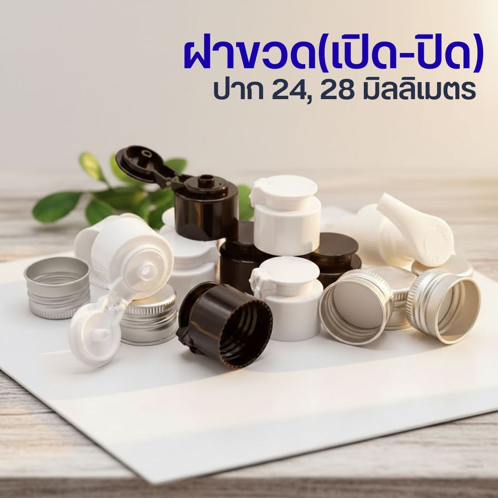 (กรุณาสั่ง 10ชื้นขึ้นไป) ฝาขวด(เปิด-ปิด) ปาก 24, 28 มิลลิเมตร สำหรับขวด PET by innotrend