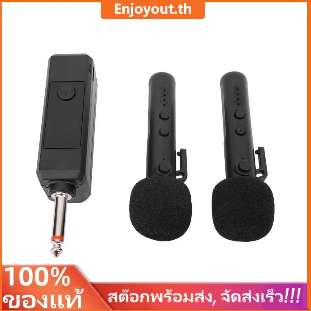 Enjoyout-TH 2.4G ไมโครโฟนไร้สายพร้อมลดเสียงรบกวนมินิมือถือแบบคล้องคอไมค์สำหรับการสอนคาราโอเกะกลางแจ้