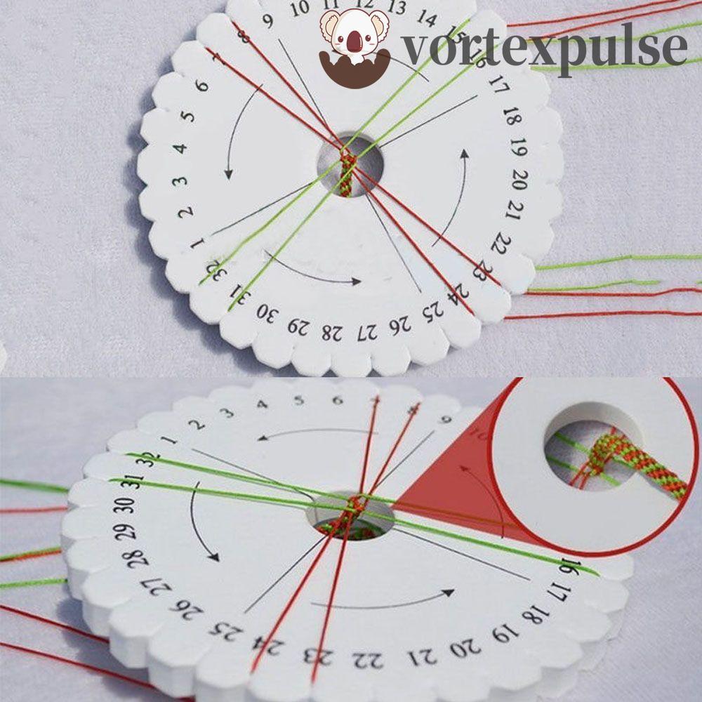 VORTEXPULSE Disc Disk ถาด 2PCS Square Beading Cord Disc/Disk DIY Round Kumihimo