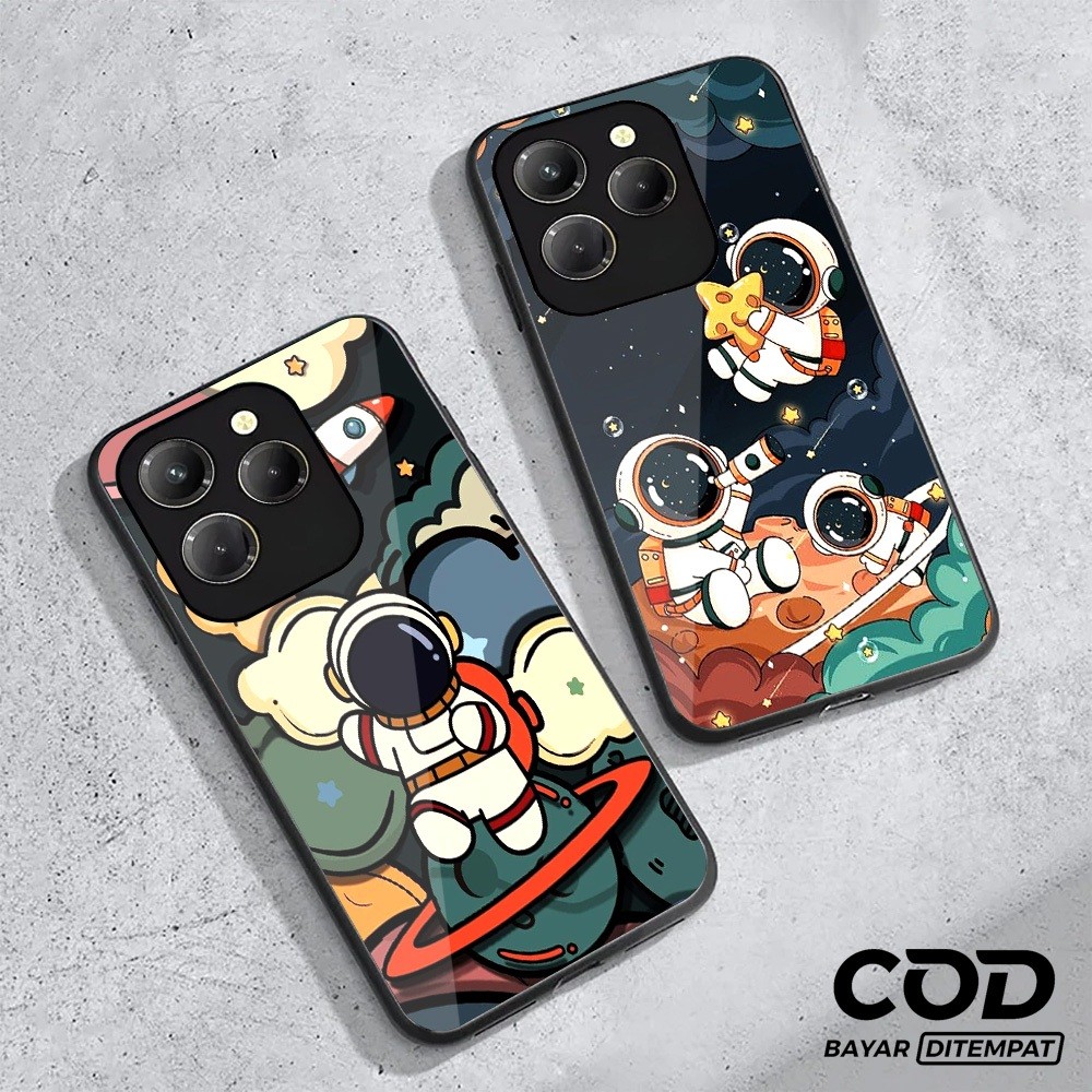 Softcase Glass Infinix Hot 40 Infinix Hot 40i Infinix Hot 40 Pro ล่าสุด 2024 [Astronot M55] เคสเคลือ