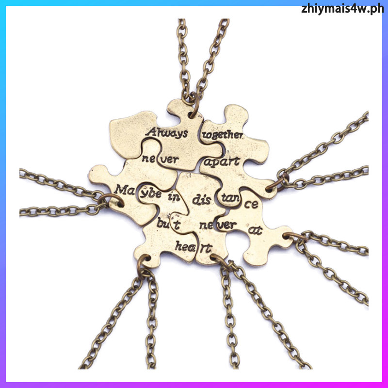 6 ชิ้นเพื่อนสร้อยคอผู้หญิงจิ๊กซอว์ปริศนาที่ดีที่สุดสาวเครื่องประดับมิตรภาพสร้อยคอ zhiymais4w