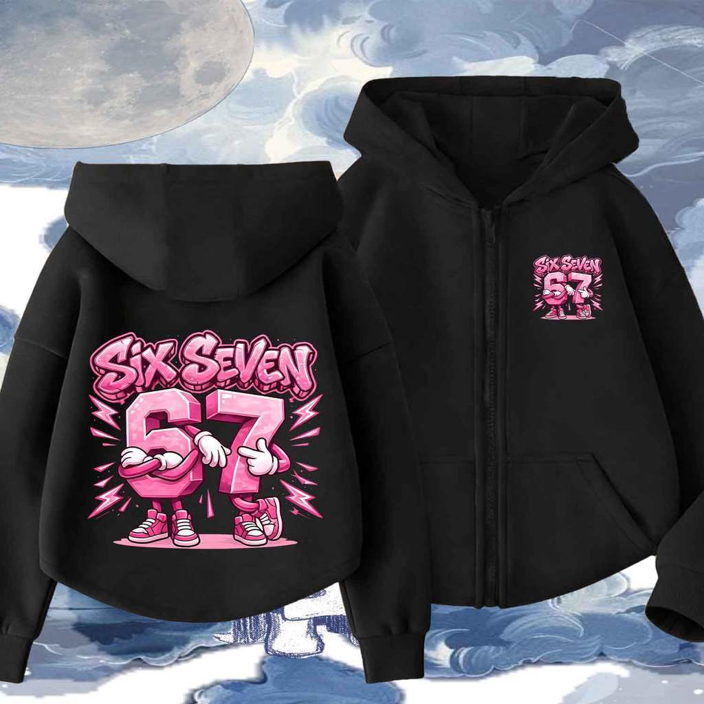 Roblox 67 Six Seven Gaming Zip Up Hoodie Trendy Gamer Hooded Jacket Unisex Streetwear  M-3XL