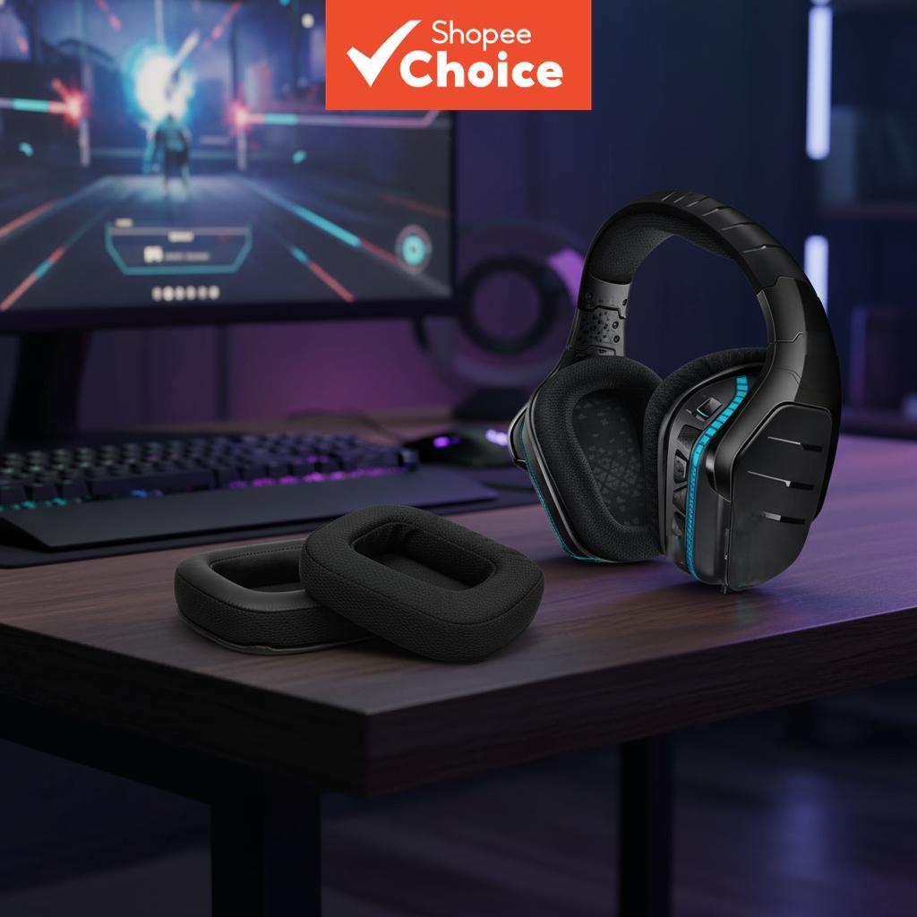 แผ่นรองหูฟังทดแทนสําหรับ Logitech Gvoears - ผ้าตาข่ายขั้นสูง สําหรับ G231/G433/G533/G633 และ G635