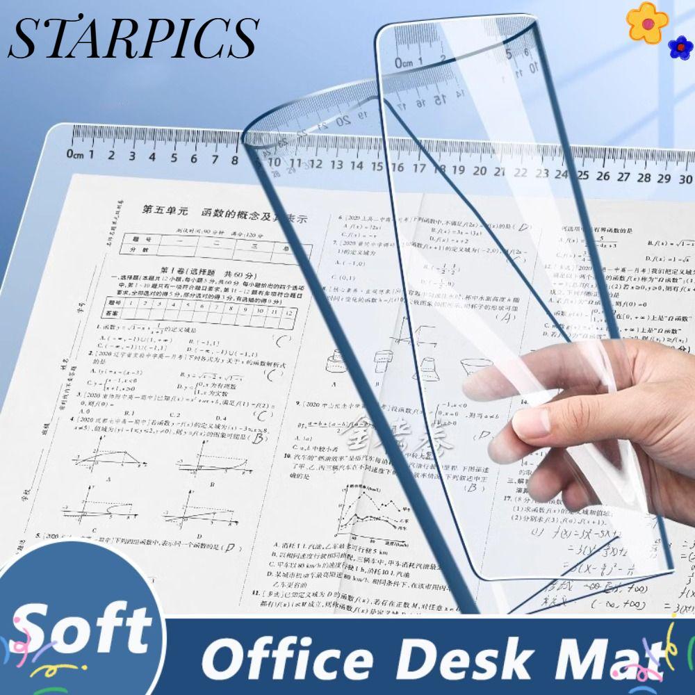 STARPICS โต๊ะทํางาน, แผ่นรองเขียนกันน้ําแบบใส, กระดานรองเขียนอเนกประสงค์ PP A2/A3/A4/A5/16K การเขียน