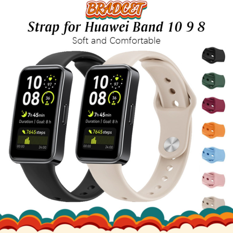 สายรัดซิลิโคนแบบนุ่ม for สมาร์ทวอทช์ Huawei Band 10 9 8 NFC อุปกรณ์เสริมข้อมือแบบยางกีฬา