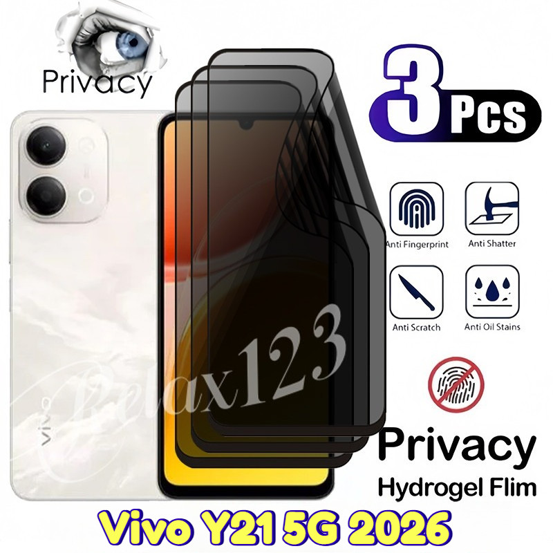 สําหรับVivo Y21 5G 3PCS Anti-Privacy Hydrogelฟิล์มสําหรับVivo Y21 Y21 Y21D VivoY21 Vivo Y 21 5G 4G 2