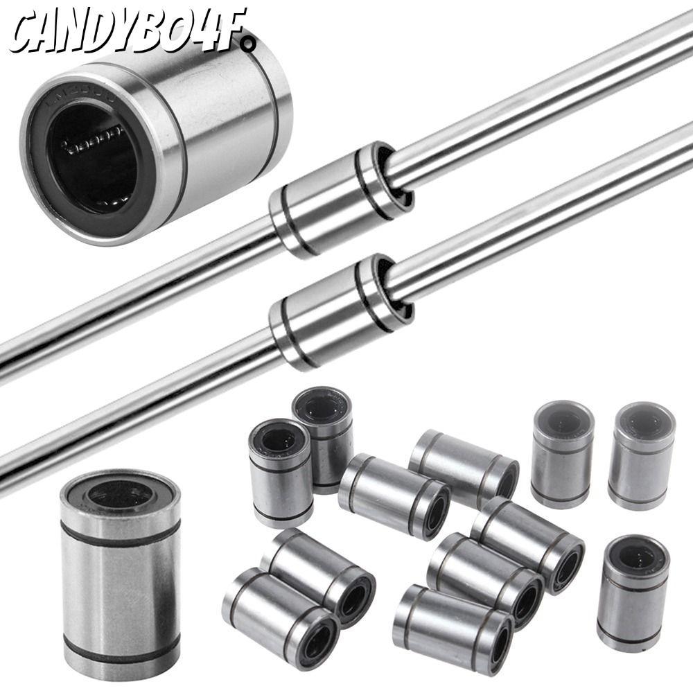 CANDYBO4F บูชเหล็ก CNC Part ก้านเหล็กโครเมียม เพลา LM3UU LM4UU LM5UU LM6UU