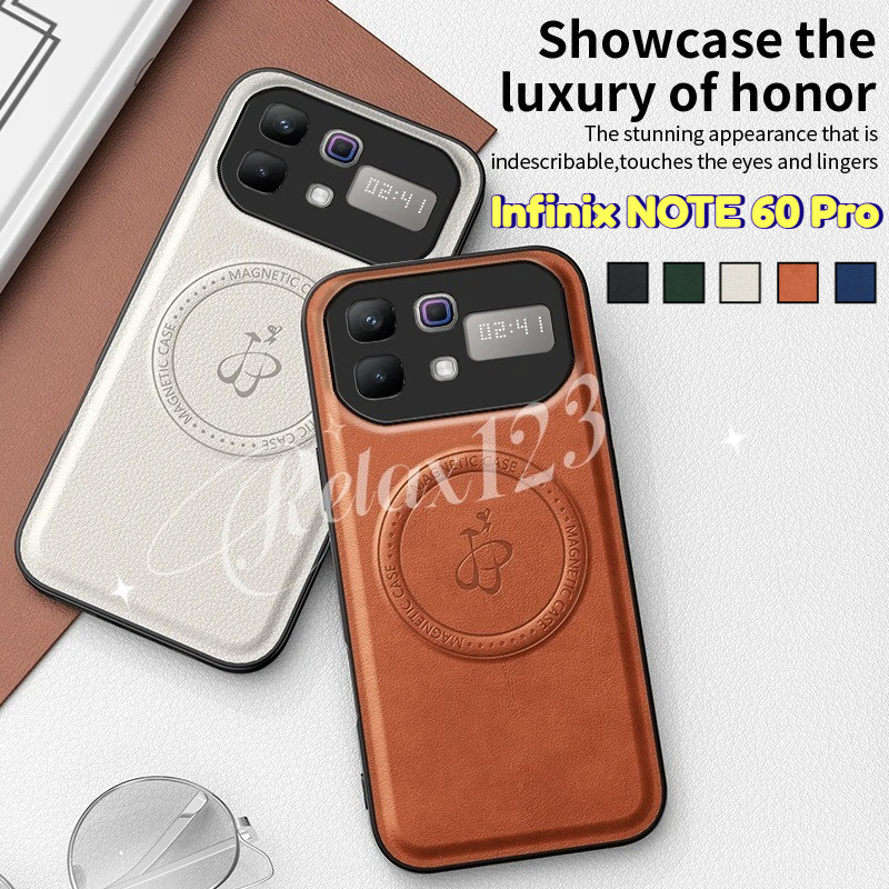 สําหรับ Infinix NOTE 60 Pro 5G ขาตั้งแม่เหล็กผู้ถือ PU หนังสําหรับ infinix Note60 Note60Pro Infinix 