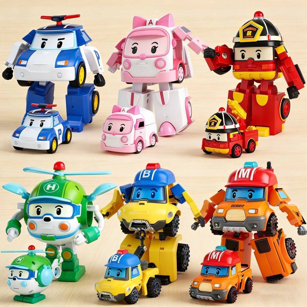 Mom Disassembly Deformation Toy Car Poly Anba Roy Hailey รถของเล่นเด็กหุ่นยนต์เพื่อการศึกษา