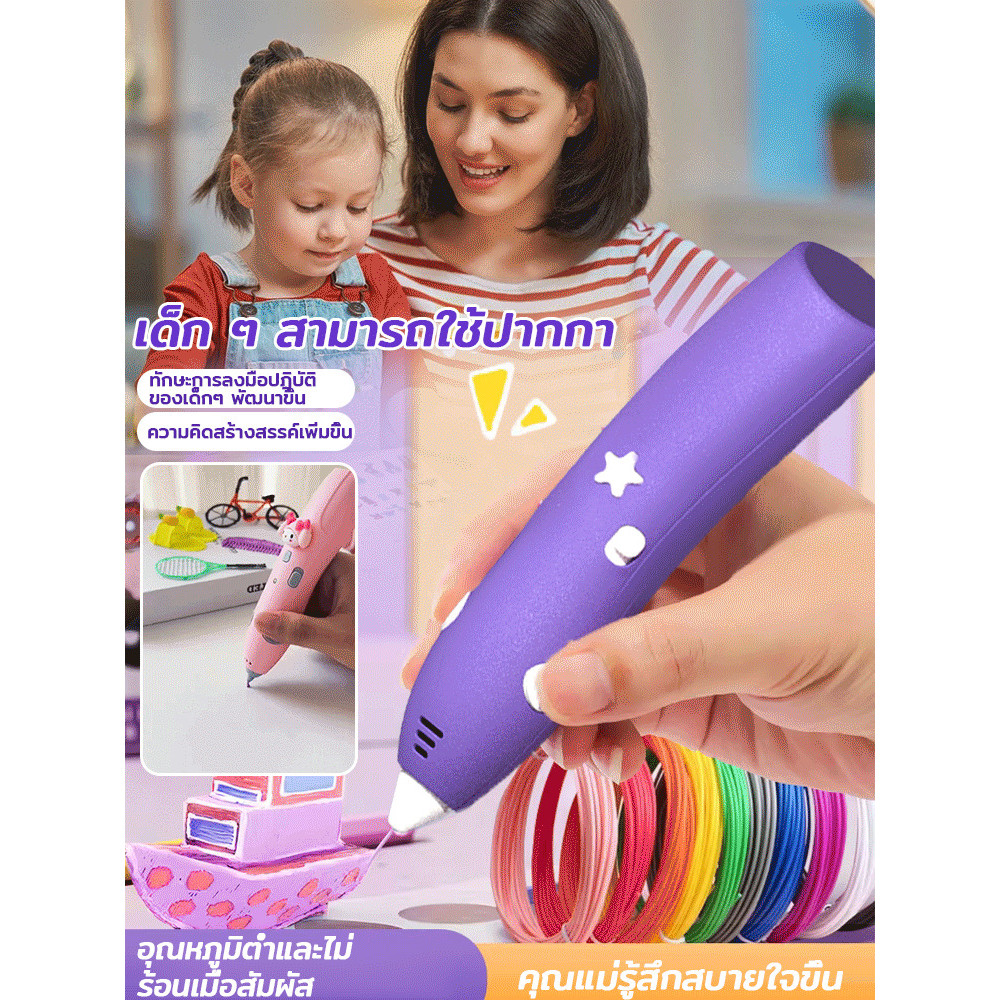 【สร้าง 3D ได้ง่ายใน 5 นาที】 SL-3D ปากกามิติใหม่ สำหรับเด็กและครอบครัว / ปากกา 3D / ของเล่นเสริมพัฒนา