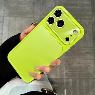 Fluorescent Color Glossy PC Phone Case For iPhone 17 Pro Max 16 Plus 15 14 13 Pro Full Lens Camera Touch Button Protective Cover