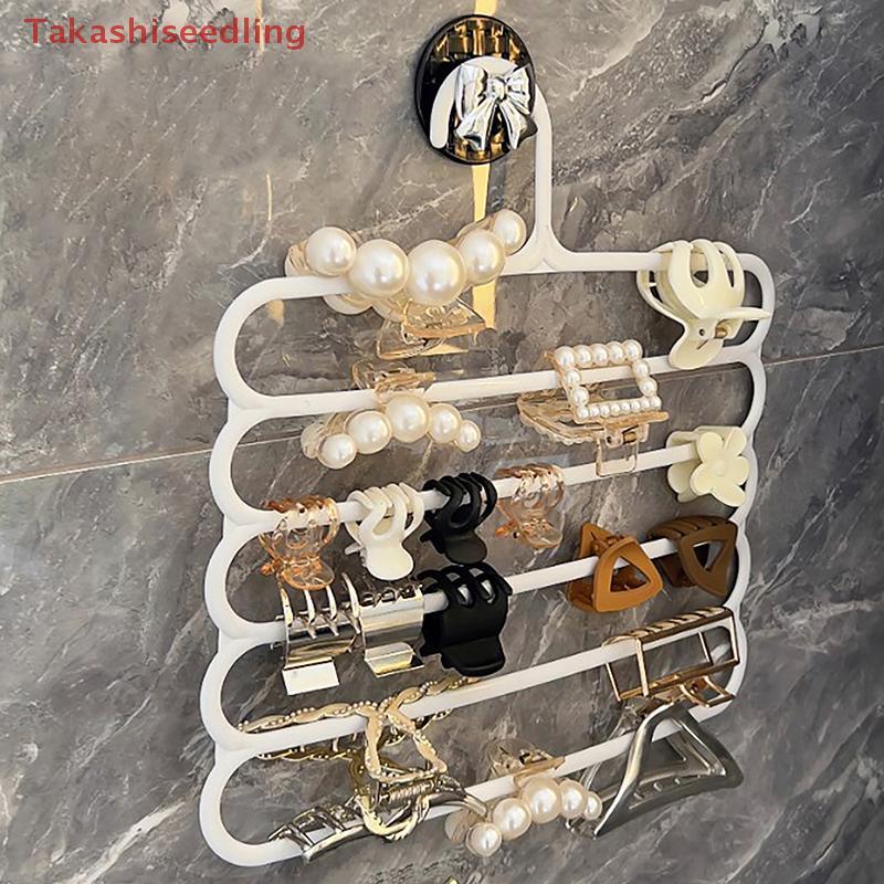 (Takashiseedling) 5 ชั้น Hair Claw Storage Ra Organizer ความจุขนาดใหญ่ Thiened ผู้ถือแขวนผนัง Hairpin แขวนพื้นที่สําหรับผู้หญิง