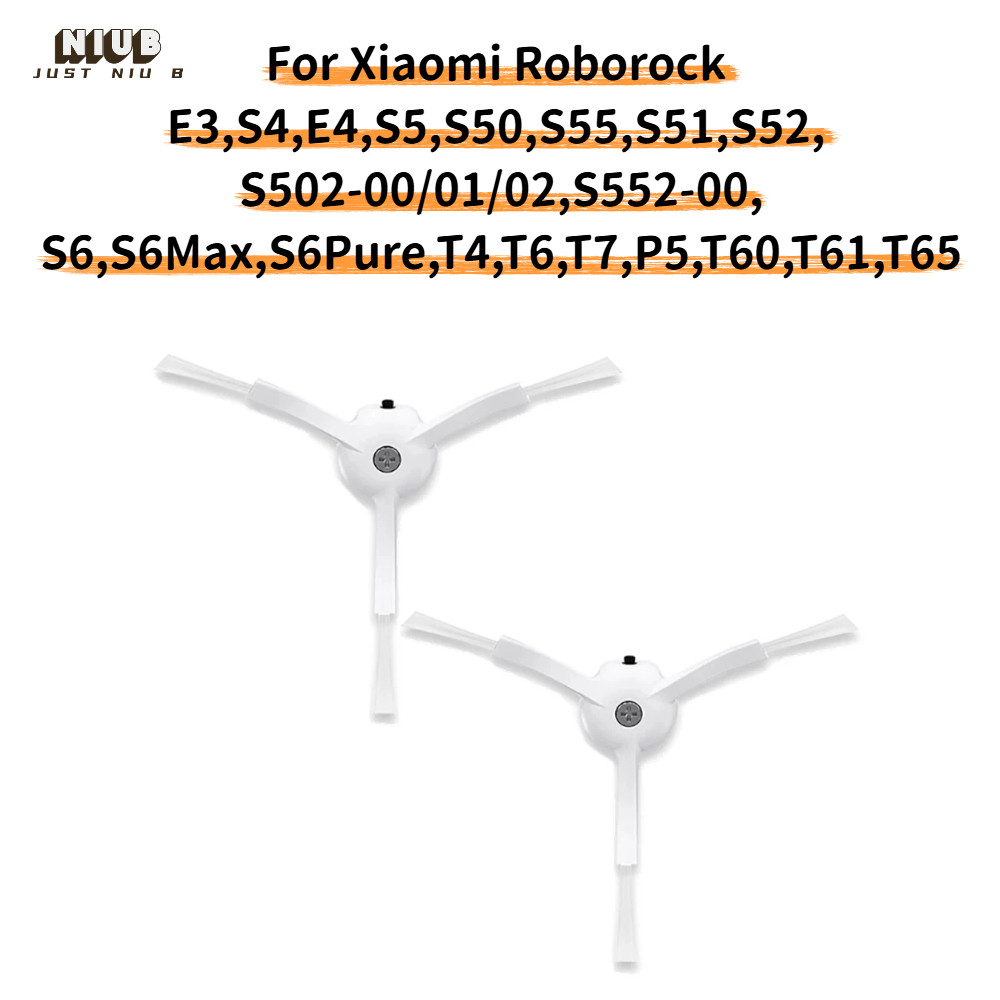 แปรงด้านข้างสำหรับ Roborock S4 E4 S5 S55 S55 S51 S52 S502 S6Max S6Max S6Pure เครื่องดูดฝุ่นบอุ่น: