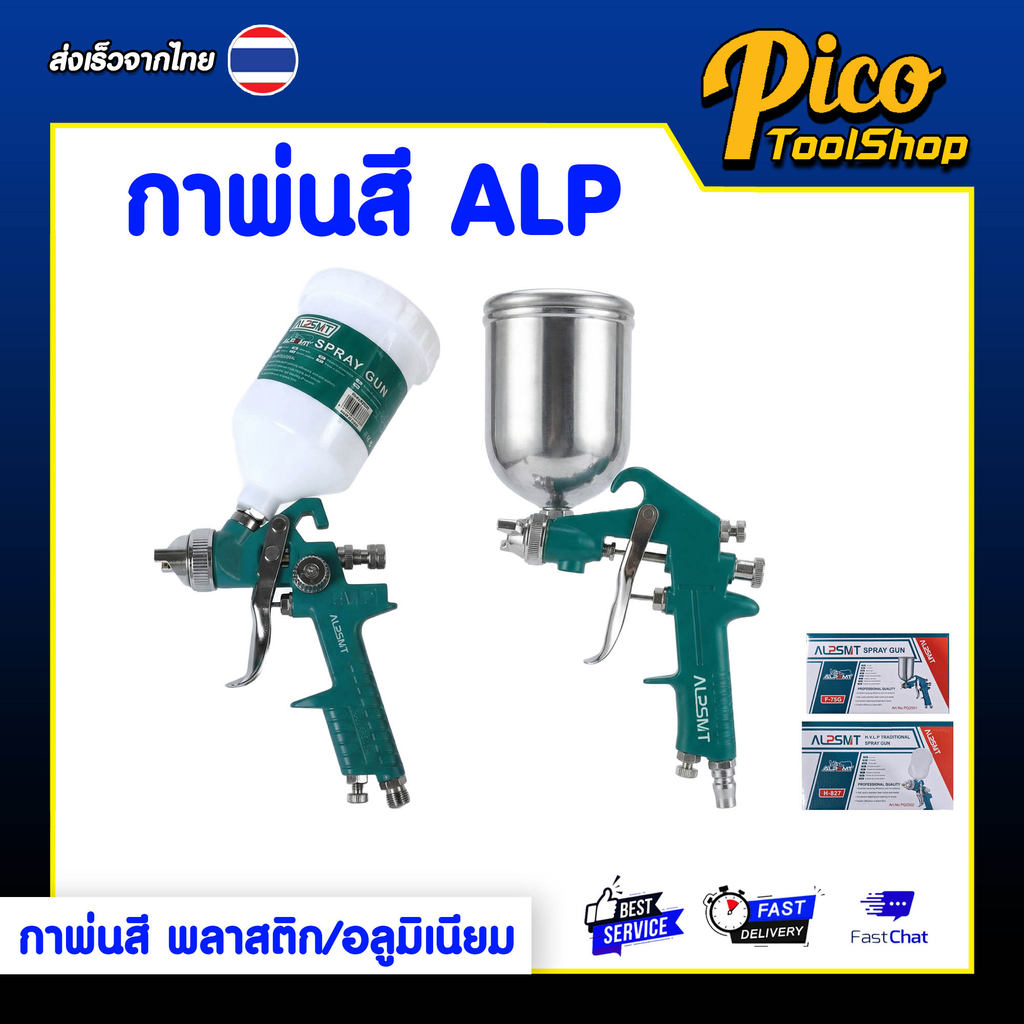 ALPSMT กาพ่นสี กาพ่นสีแบบหงาย หัวพ่น 1.4mm พลาสติก / อะลูมิเนียม (Gravity Feed Spray Gun)