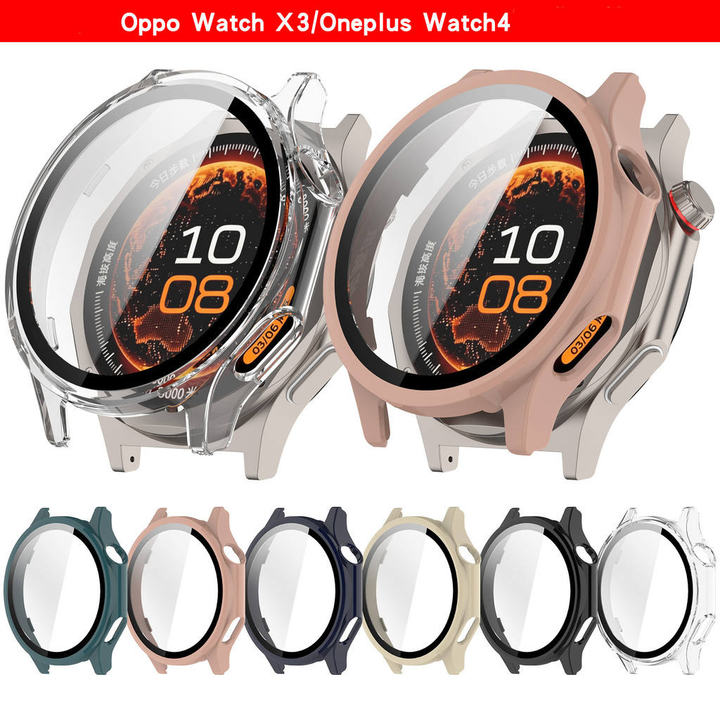 กระจกนิรภัย + PC สําหรับ OPPO Watch X3 X2 X ป้องกันหน้าจอกรอบกันชนสําหรับ OPPO Watch X3 กรณี