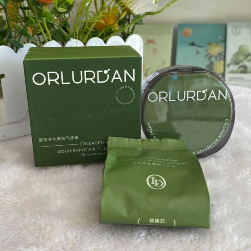 พัพแต่งหน้า พัฟแต่งหน้า Olodan Collagen Peptide Nourishing Skin Cushion Cream 01 Ivory White Long-La