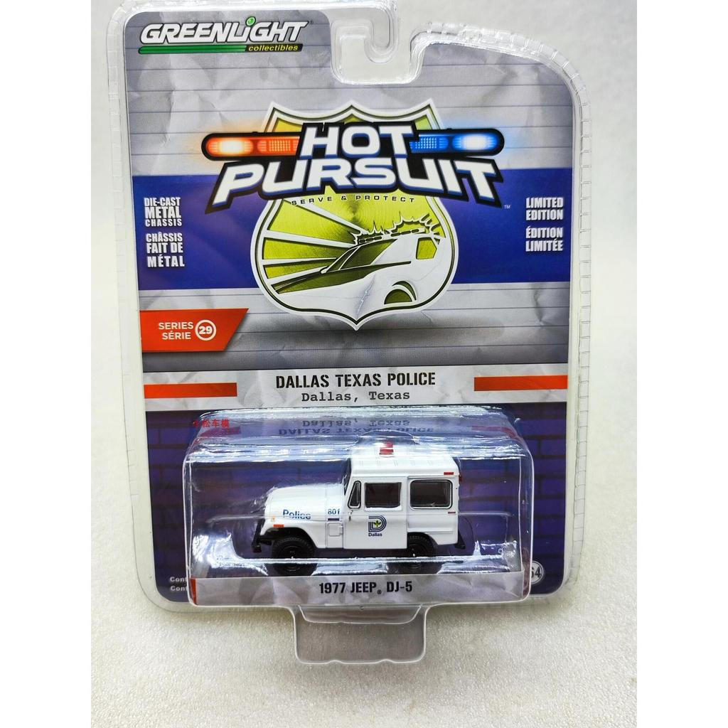 GreenLight GreenLight 1: 64 1977 Texas Police Jeep DJ-5 Jeep รถตํารวจ