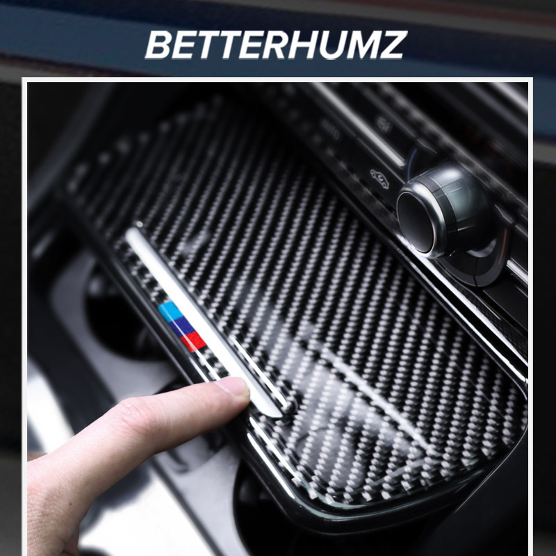 BMW 5 Series F10 ฝาครอบกล่องเก็บของคาร์บอนไฟเบอร์, สติกเกอร์ตกแต่งฝาครอบที่เขี่ยบุหรี่ การปรับแต่งภา