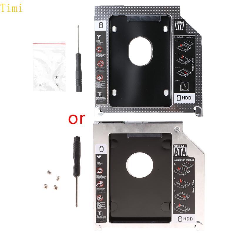 Timi อลูมิเนียม 2nd วินาที HDD แคดดี้สําหรับ SSD CD-ROM Enclosure อะแดปเตอร์ฮาร์ดดิสก์ไดรฟ์