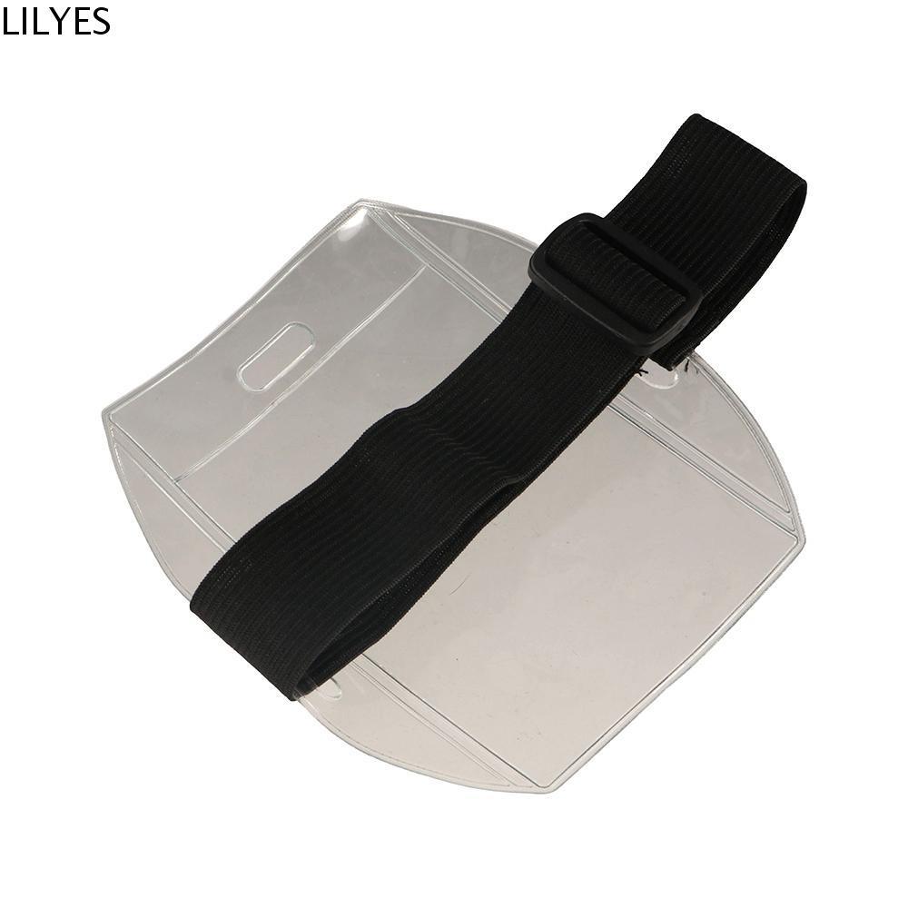 LILYES Arm Band ID Badge Holder,พลาสติกโปร่งใส ID Card Holder,บัตรเครดิตปรับสายรัดข้อมือสะท้อนแสงสะดวกการ์ดผู้หญิง