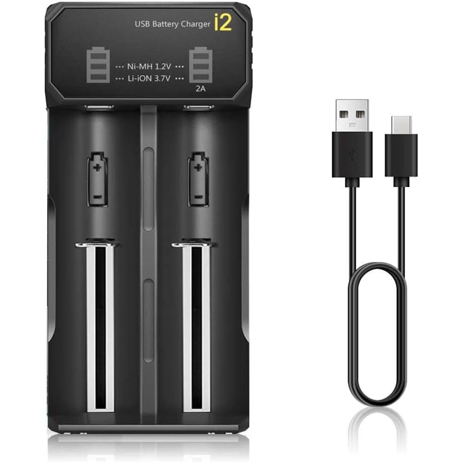 18650 เครื่องชาร์จแบตเตอรี่สําหรับ 3.7V/3.6V แบตเตอรี่ Li-ion 26650 18650 21700 14500 16340(RCR123),