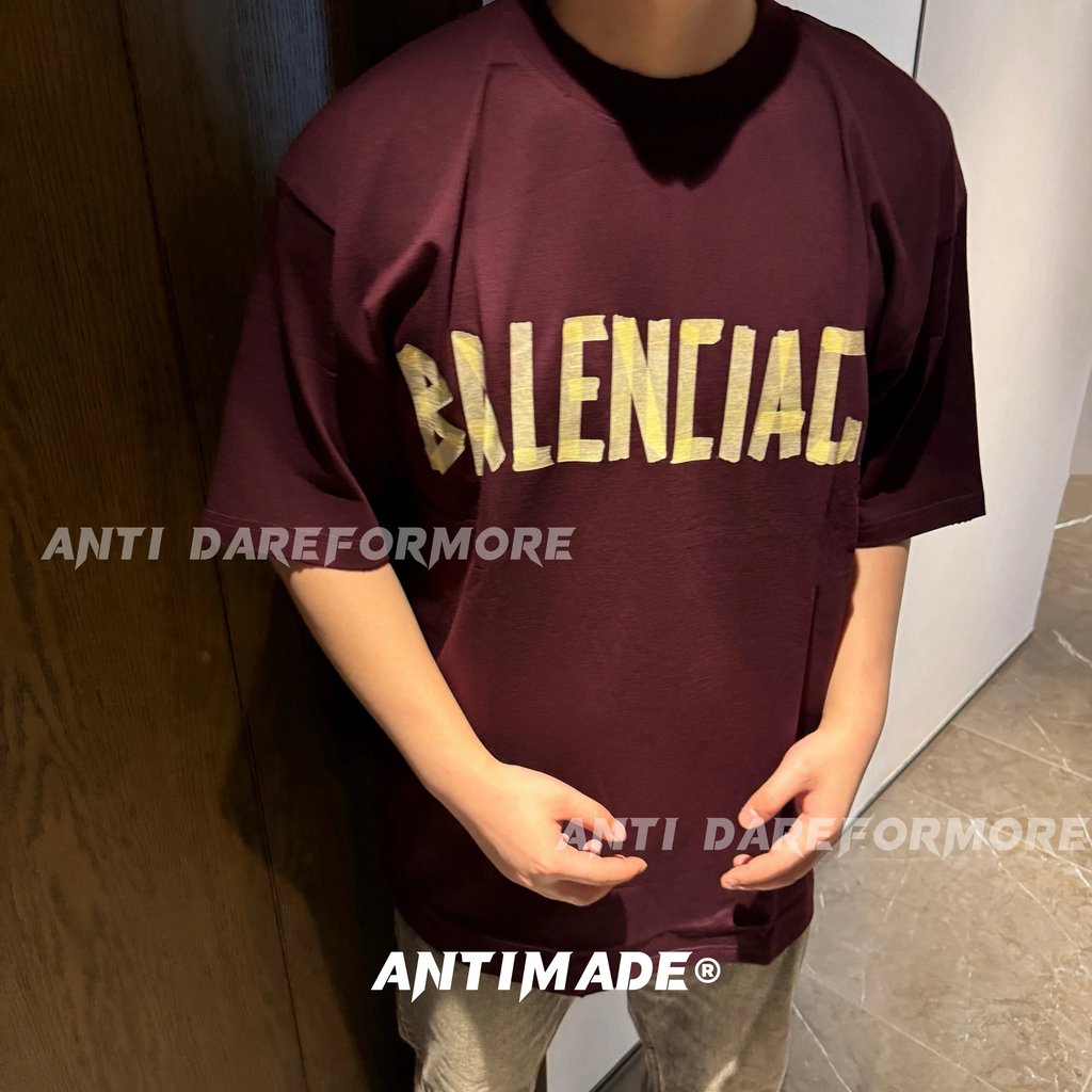 BCA/Paris SS24 สไตล์ฤดูใบไม้ผลิ ลายกราฟฟิตี้แบบพังค์ เสื้อยืด unisex ล้างหลวมรอบคอ