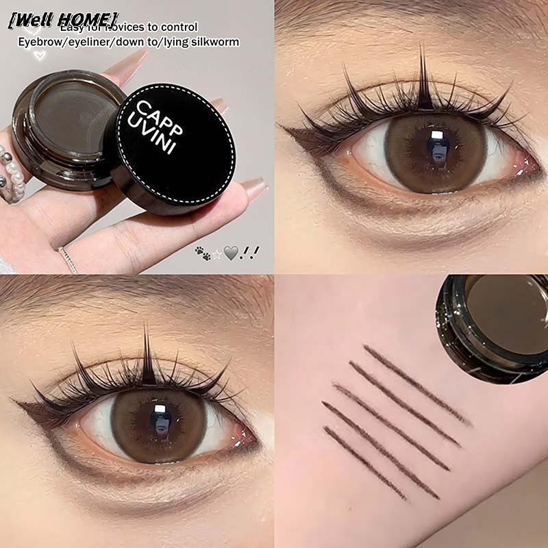 [Well HOME] Cappuvini Natural Bla Eyeliner Gel Cream With Brush Waterproof Lasting Non Smudging Matt