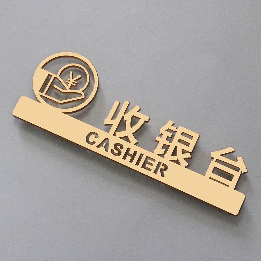 ป้ายอะคริลิค Signboard Signage แคชเชียร์ Pay Here Order Here Order Here 亚wing Silverport Display Cov